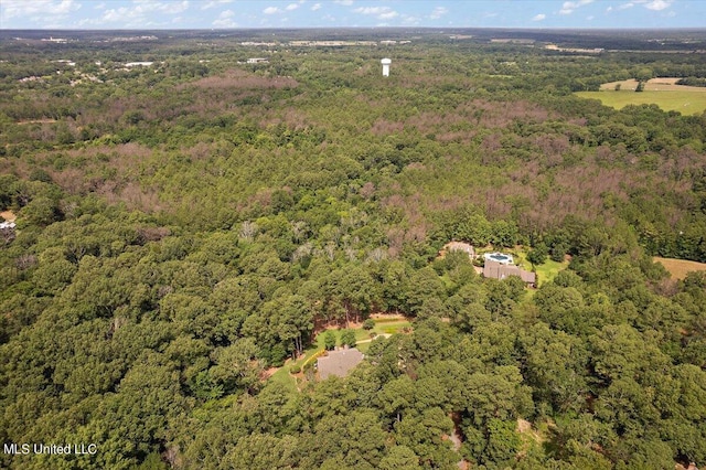 aerial view with a forest view