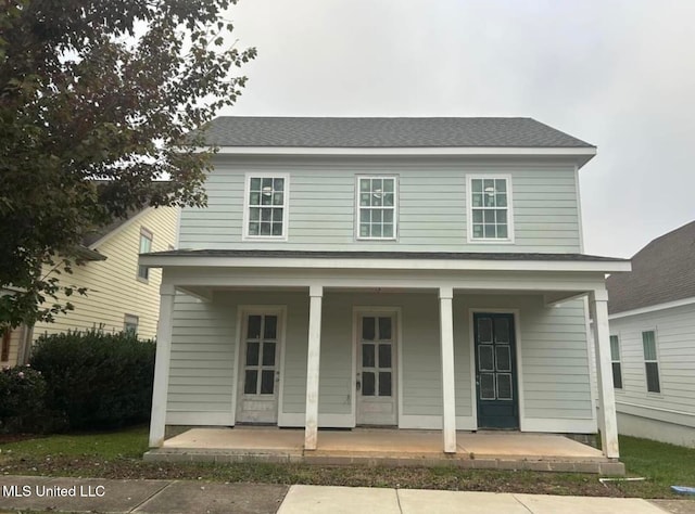 view of front of property with a porch