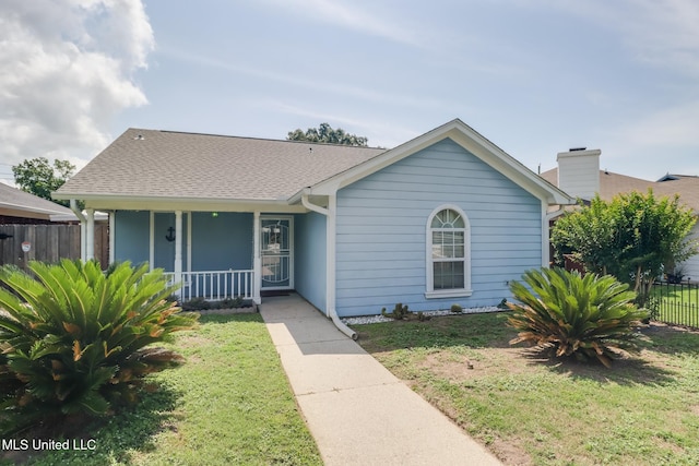 176 Briarfield Ave, Biloxi, MS 39531 - ranch-style house with a porch, a chimney, and a shingled roof