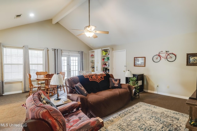 176 Briarfield Ave, Biloxi, MS 39531 - carpeted living area with ceiling fan and baseboards