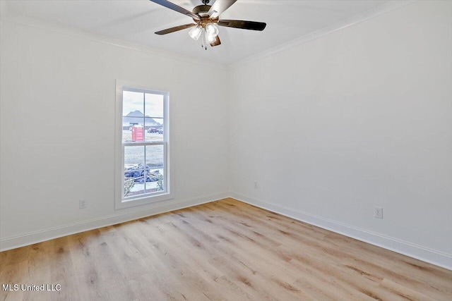 121 Ashby Ridge Dr, Canton, MS 39046 - unfurnished room featuring light wood finished floors, ornamental molding, baseboards, and a ceiling fan