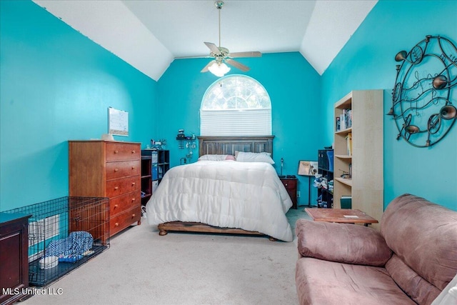 1826 Towson Ln, Horn Lake, MS 38637 - bedroom with lofted ceiling, carpet flooring, and ceiling fan
