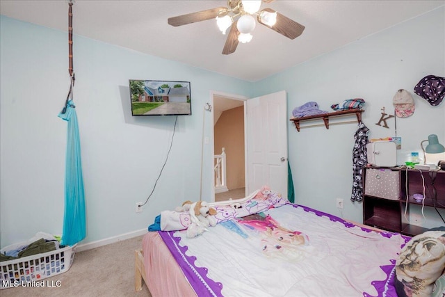 1826 Towson Ln, Horn Lake, MS 38637 - bedroom featuring carpet flooring, a ceiling fan, and baseboards