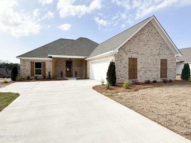 view of front of house with a garage