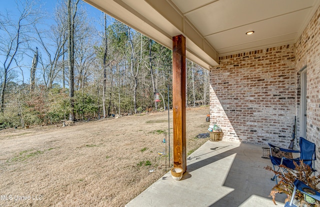 view of yard featuring a patio area