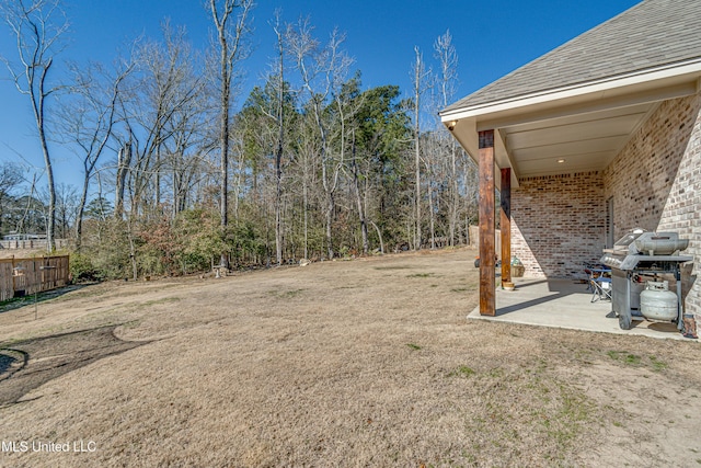 view of yard featuring a patio