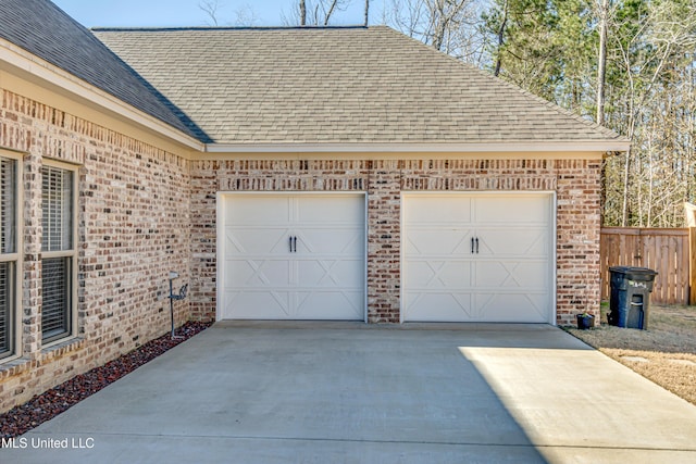 view of garage