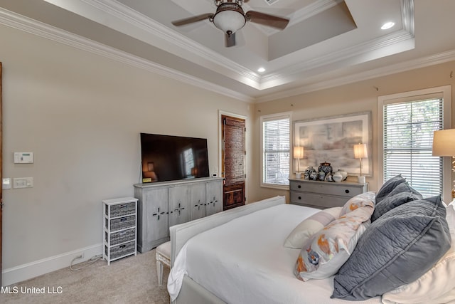 521 Heyward Ln, Madison, MS 39110 - carpeted bedroom featuring crown molding, baseboards, recessed lighting, and ceiling fan