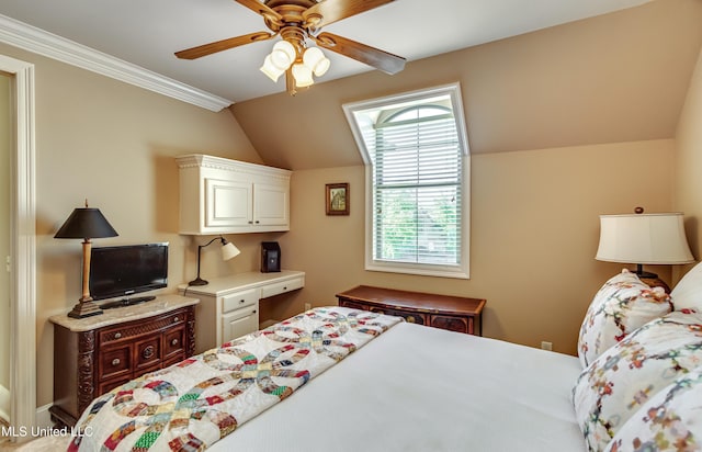 521 Heyward Ln, Madison, MS 39110 - bedroom featuring lofted ceiling and ceiling fan