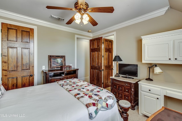 521 Heyward Ln, Madison, MS 39110 - bedroom featuring ornamental molding and ceiling fan