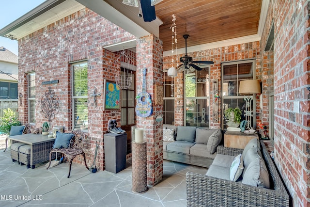 521 Heyward Ln, Madison, MS 39110 - view of patio featuring an outdoor hangout area and a ceiling fan