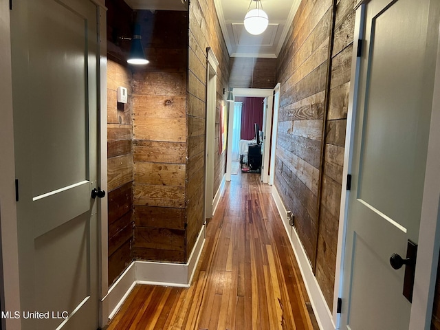 701 Court St, Cleveland, MS 38732 - hall featuring wood-type flooring and wood walls