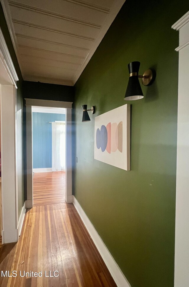 701 Court St, Cleveland, MS 38732 - hall with crown molding, baseboards, and wood finished floors