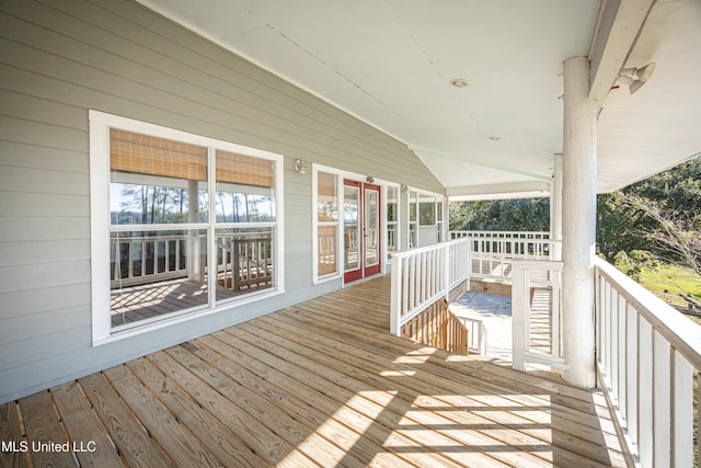 wooden deck with a porch