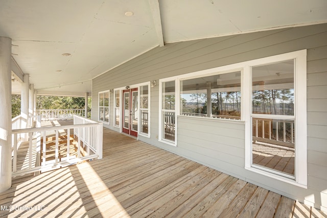 deck featuring a porch