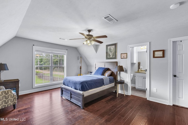 101 Marion Dr, Clinton, MS 39056 - bedroom featuring lofted ceiling, wood finished floors, baseboards, and ceiling fan