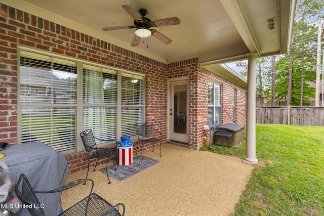 101 Marion Dr, Clinton, MS 39056 - view of patio / terrace with ceiling fan