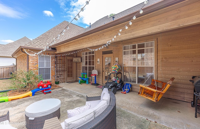 view of patio featuring outdoor lounge area