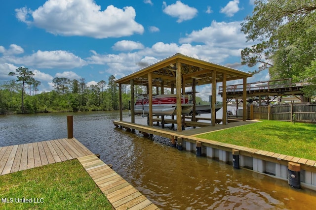 6085 Shawnee St, Kiln, MS 39556 - dock area featuring boat lift and a water view