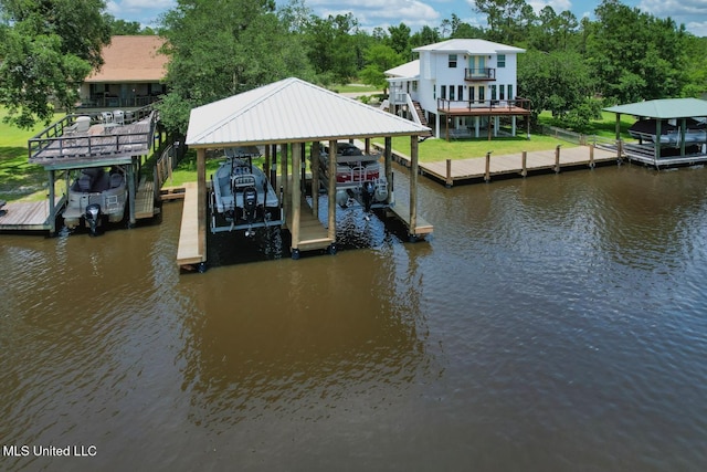 6085 Shawnee St, Kiln, MS 39556 - dock area with boat lift and a water view