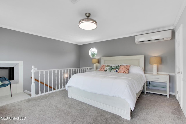 6085 Shawnee St, Kiln, MS 39556 - carpeted bedroom with a wall unit AC and ornamental molding