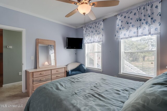 1515 E Beach Blvd Unit 105, Pass Christian, MS 39571 - bedroom featuring carpet flooring, visible vents, baseboards, and ornamental molding