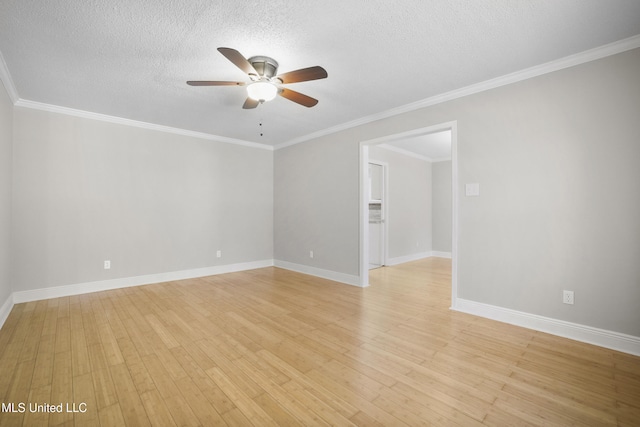 429 Linda Dr, Biloxi, MS 39531 - spare room with a ceiling fan, light wood-type flooring, a textured ceiling, and ornamental molding