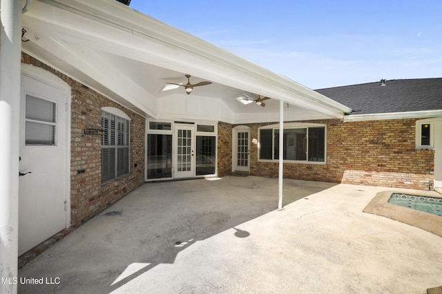 429 Linda Dr, Biloxi, MS 39531 - view of patio with french doors and ceiling fan
