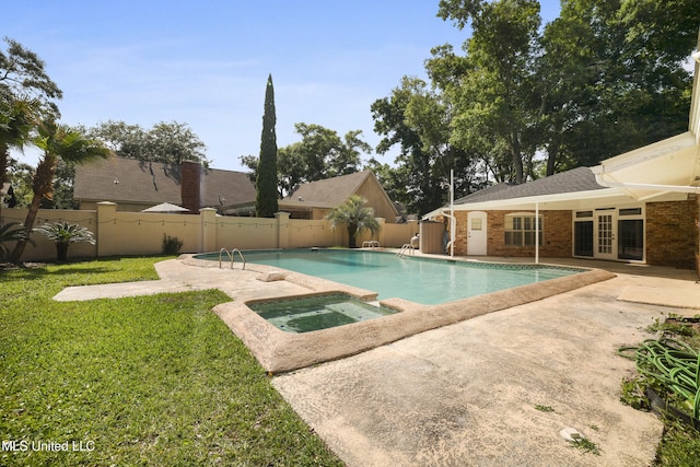 429 Linda Dr, Biloxi, MS 39531 - view of pool featuring an in-ground hot tub, a patio, and a fenced backyard