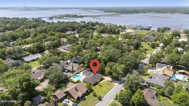 429 Linda Dr, Biloxi, MS 39531 - aerial overview of property's location with a nearby body of water