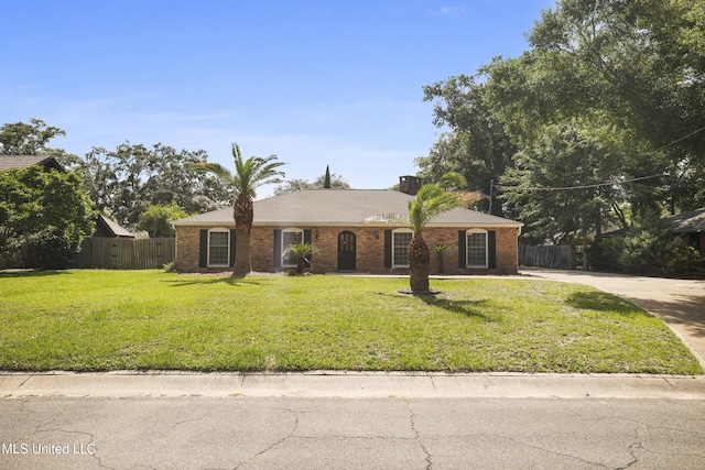 429 Linda Dr, Biloxi, MS 39531 - single story home with concrete driveway, brick siding, and a chimney