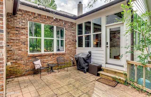 1025 Monet Cv, Brandon, MS 39047 - view of patio / terrace with a grill and entry steps