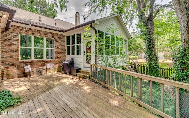 1025 Monet Cv, Brandon, MS 39047 - wooden deck with area for grilling