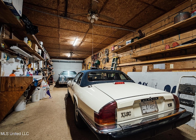 103 Hidden Lake Rd, Flora, MS 39071 - garage with ceiling fan