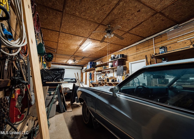 103 Hidden Lake Rd, Flora, MS 39071 - garage with ceiling fan