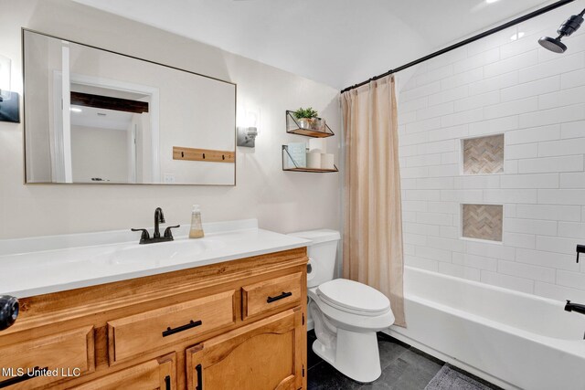 6177 W Sandbourne, Olive Branch, MS 38654 - full bath featuring toilet, shower / bath combination with curtain, and vanity