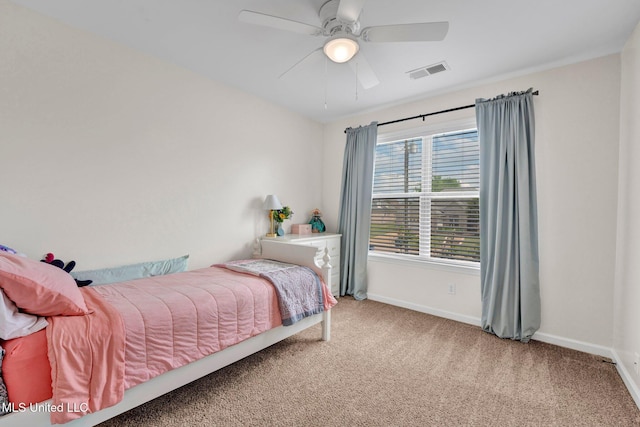 6177 W Sandbourne, Olive Branch, MS 38654 - carpeted bedroom featuring baseboards, a ceiling fan, and visible vents