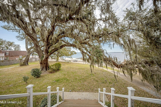 view of yard featuring fence