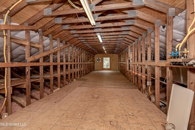 view of unfinished attic