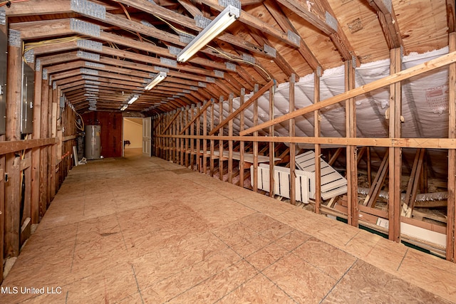 attic with water heater