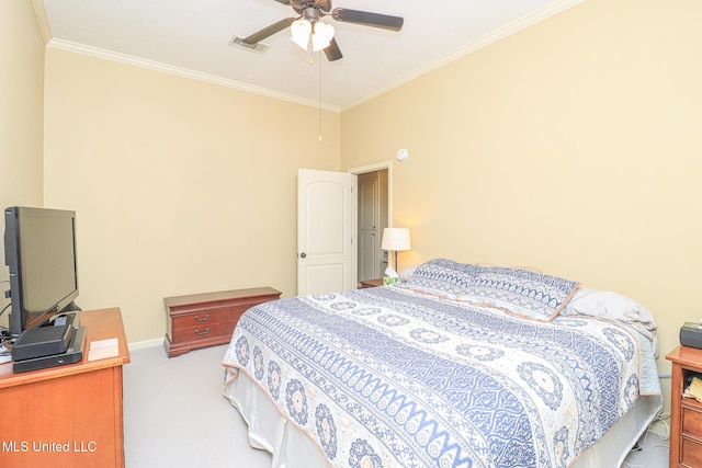 404 Briars Bnd, Brandon, MS 39042 - carpeted bedroom with crown molding and a ceiling fan
