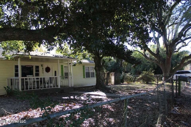 exterior space with a porch