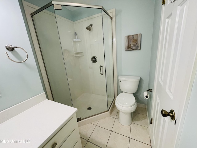6324 Country Ln, Moss Point, MS 39562 - full bath with a shower stall, toilet, tile patterned floors, and vanity