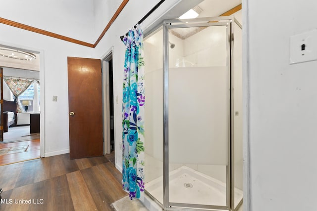 3902 Pascagoula St, Pascagoula, MS 39567 - full bath with a stall shower and wood finished floors