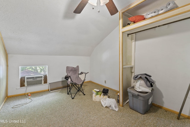 3902 Pascagoula St, Pascagoula, MS 39567 - interior space featuring carpet flooring, ceiling fan, lofted ceiling, and baseboards