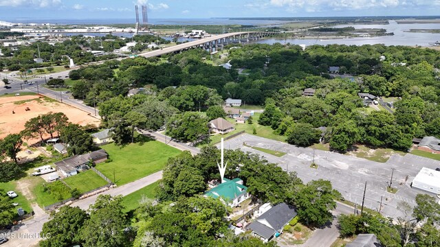 3902 Pascagoula St, Pascagoula, MS 39567 - aerial view of property and surrounding area featuring a large body of water and a notable bridge
