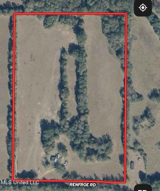 232 Renfroe Rd, Canton, MS 39046 - aerial overview of property's location with property boundaries highlighted