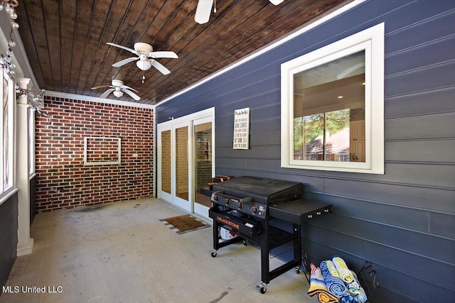2003 Canterbury Pl W, Brandon, MS 39042 - view of patio / terrace with ceiling fan