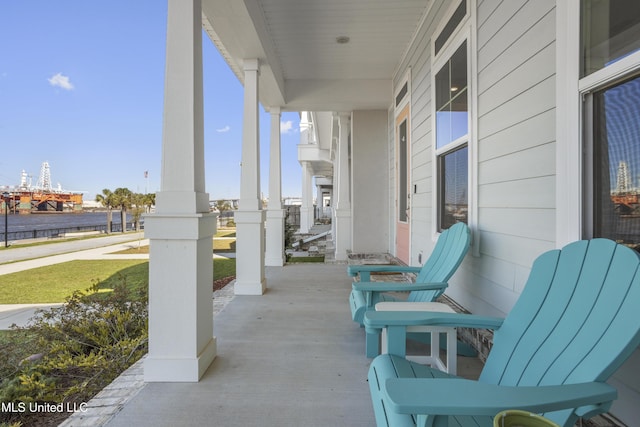 view of patio with a porch