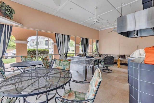 2252 Beach Dr Unit 206, Gulfport, MS 39507 - view of patio / terrace with outdoor dining area and ceiling fan